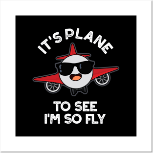 It's Plane To See I'm So Fly Funny Aeroplane Pun Posters and Art